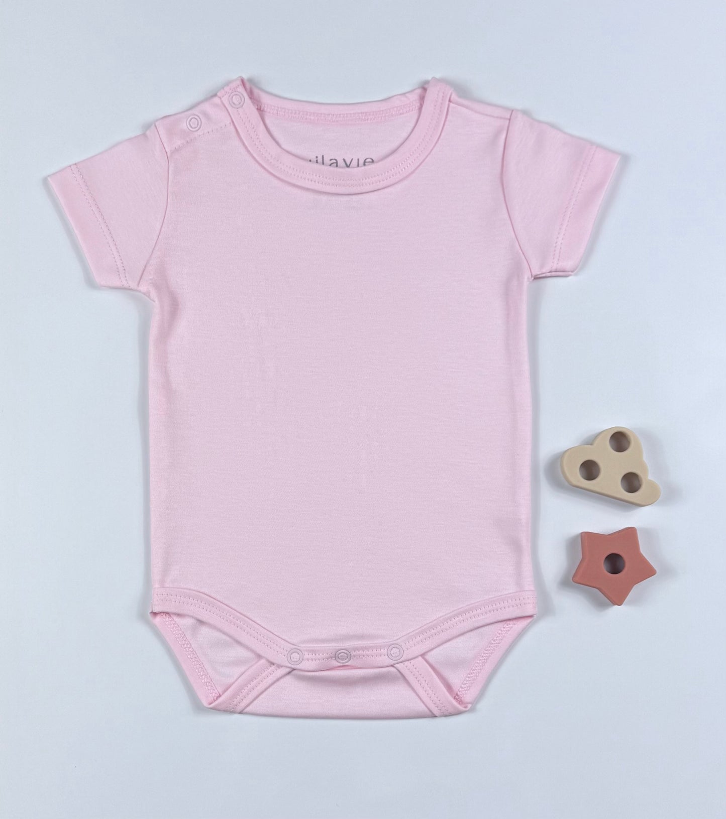 Body Papillon Manga Curta Rosa