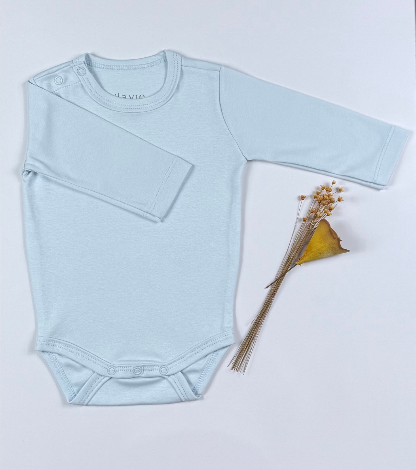 Body Papillon Manga Longa Azul