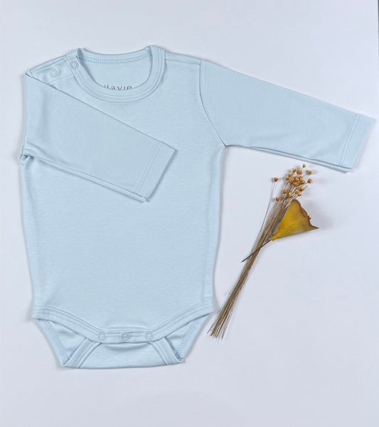 Body Papillon Manga Longa Azul