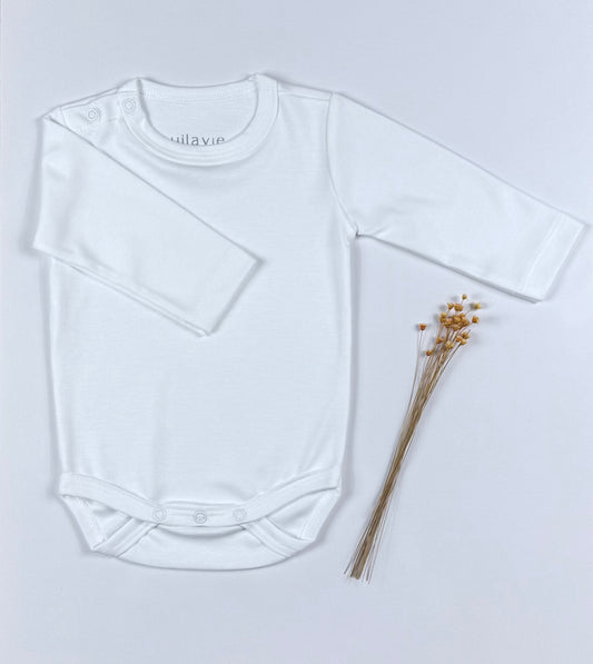 Body Papillon Manga Longa Branco