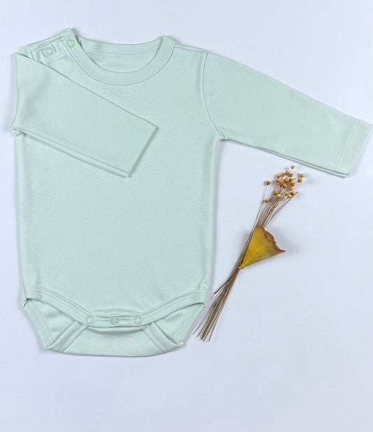 Body Papillon Manga Longa Verde Mint